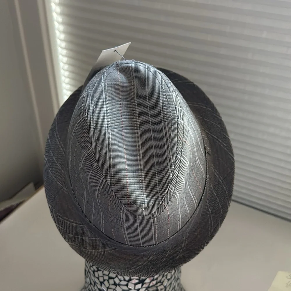 NWT Men’s BRONER Wool Fedora Plaid hat